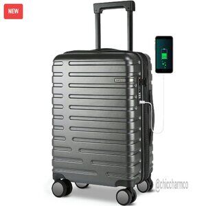 20-Inch Hard Shell Expandable Carry-On Luggage with TSA Lock
